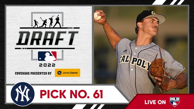 2nd-rder Drew Thorpe signs with @Yankees for $1,187,600 (full slot 61 value). @calpolystangs RHP, outstanding changeup, 91-93 mph sinker, pounds the strike zone. @MLBDraft