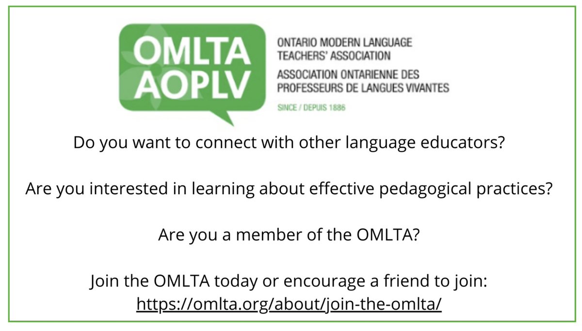 Are you interested in learning about effective pedagogical practices and connecting with other language educators? Join the #OMLTA today!