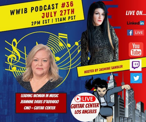 Coming this Wednesday, July 27, the WWIB podcast is making a comeback!!!💥

Join Jasmine Sandler as she interviews Jeannine Davis D'Addario, the CMO of <a href="/guitarcenter/">Guitar Center</a> 🎸 LIVE from Los Angeles!

You won't want to miss this!!!