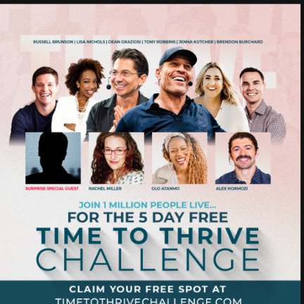 mikdar2009's tweet image. Join for free @ TimeToThriveChallenge.com