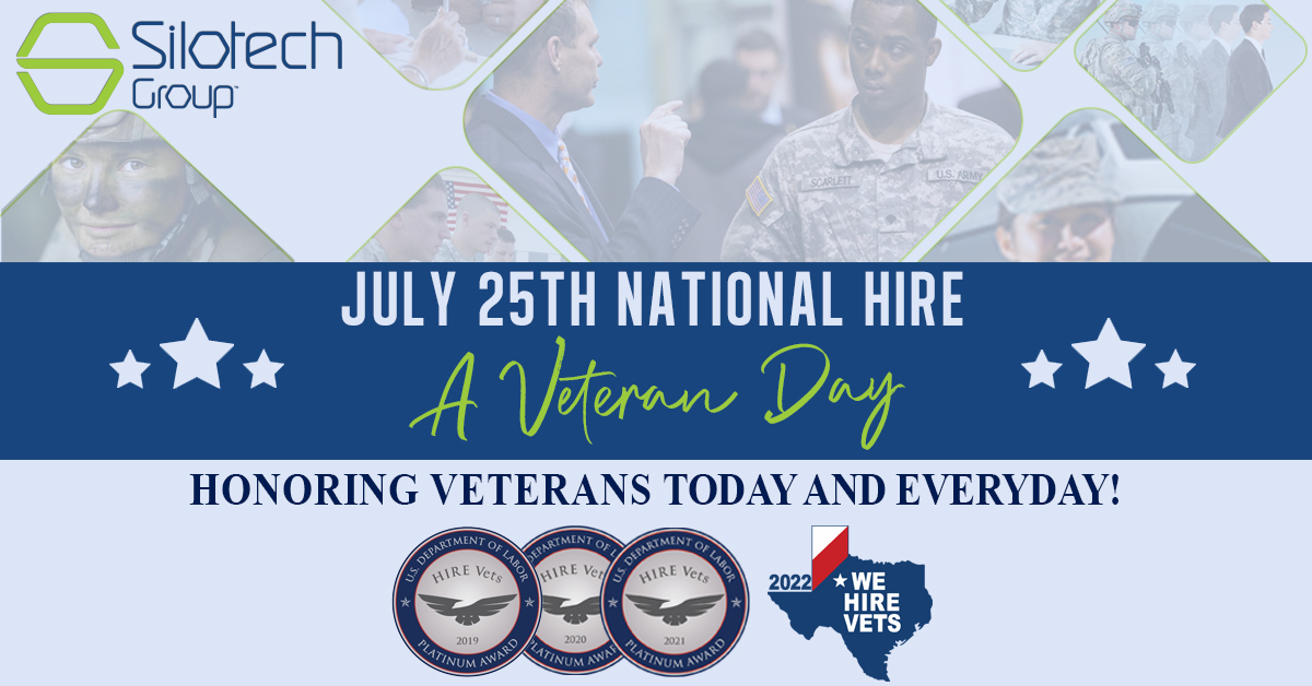 The best way to #Honor a #Veteran is to hire one! #SilotechGroup is proud to be a veteran-friendly employer! Looking for a new opportunity? silotechgroup.com/careers #veteranhiring #veteranemployment #hireavet #hireveterans