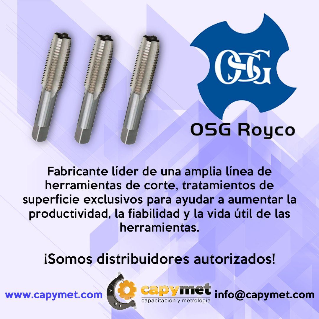 LCapymet's tweet photo. ¡Somos distribuidores autorizados!✨👷♀😱
¡Socio comercial de OSG Royco! Expertos en verificadores de roscas americanas y métricas.🎉🎊
.
.
.
.
#LaboratorioCapymet #starrett #PuertoInteriorSilao #FIPASI #calibracion #metrologia #osgroyco #Royco https://t.co/Gy29MPjw5q
