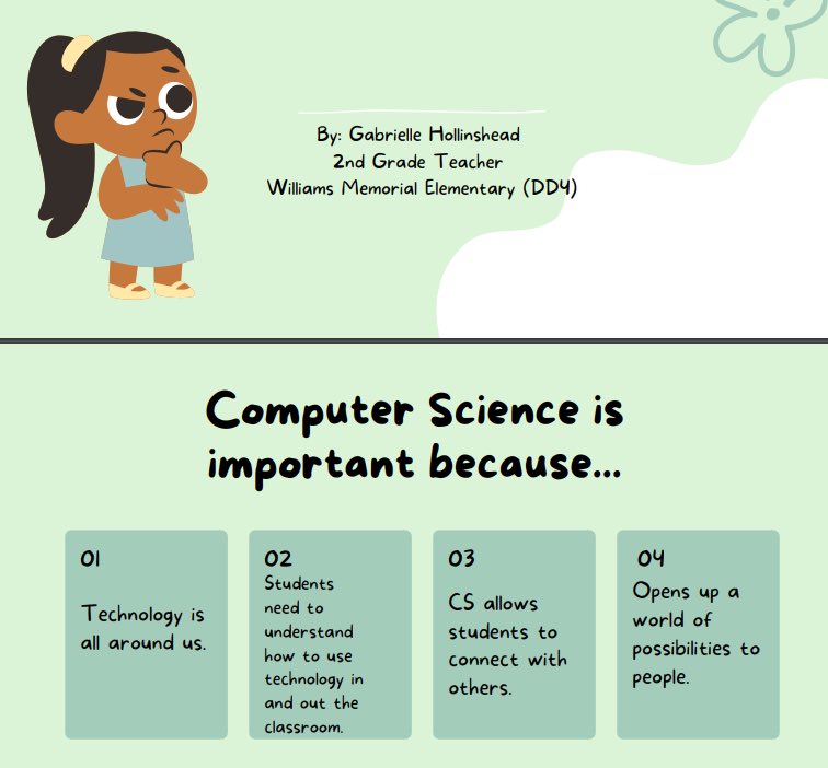 hreitDIS's tweet image. Can’t stop sharing 🔥 Some of our SC teachers’ share their WHY for CS integration in elementary classrooms #CSPDWeekSC 😎 #CSinSC @SC_CSTA 🙌