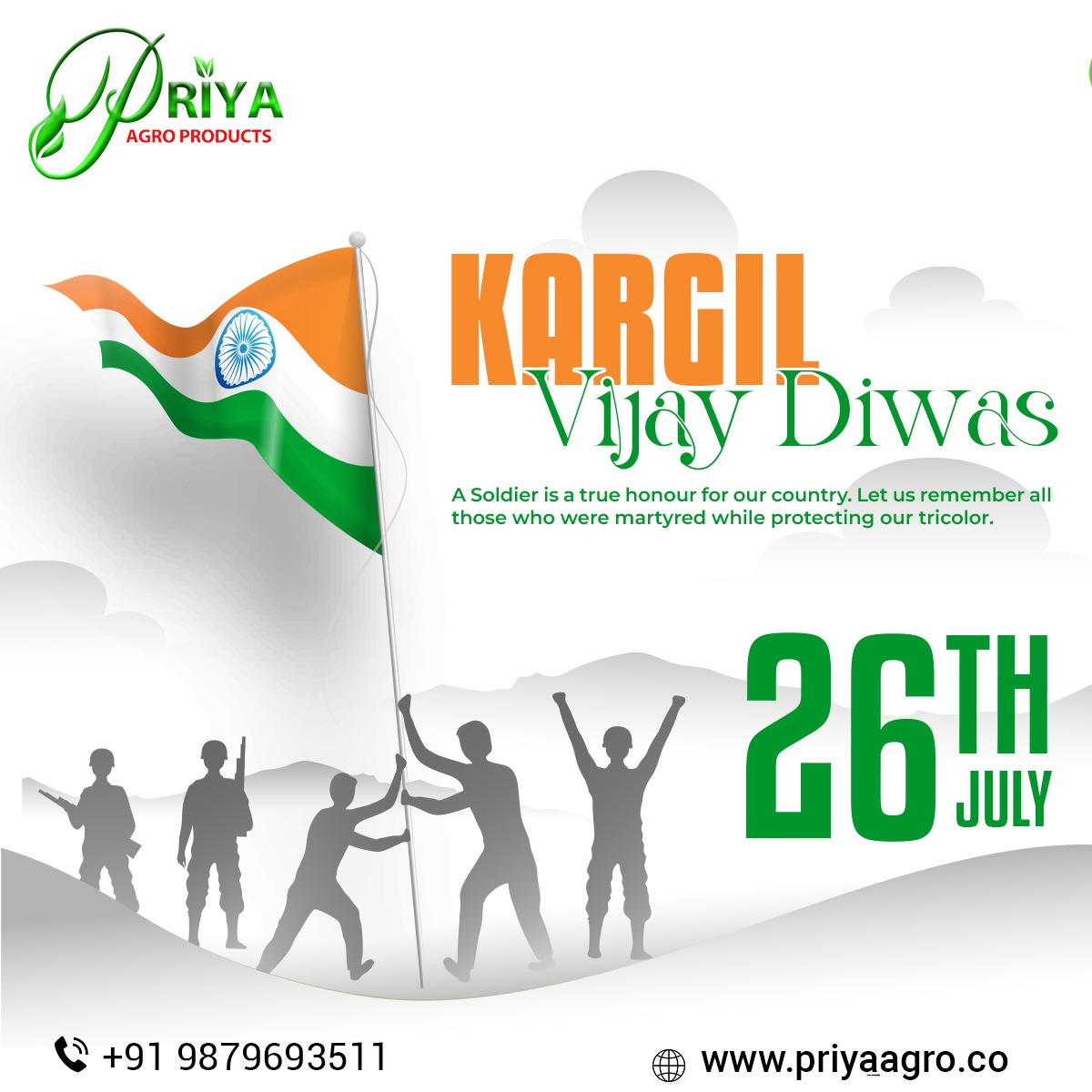 Priyaagro's tweet photo. On this Kargil Vijay Diwas, let's remember the sacrifice of those brave soldiers who died in the line of duty to protect India. Jai Hind! 🙏

#kargildiwas #kargil #kargilwar #indianarmy #kargilvijaydiwas #kargilvijaydivas #army #kargilheroes #india #jaihind #indian https://t.co/ITXb9MPv8o
