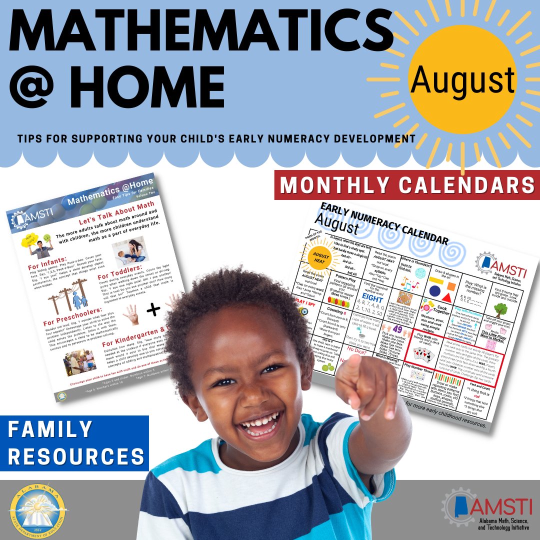 AMSTI (@amsti4all) on Twitter photo Calling all Families, School, and Community Leaders: Click the link below to access our August Early Numeracy Calendar and Tips for Families resource document (available in English and Spanish). #AMSTI4ALL
<a href="/AlabamaAchieves/">Alabama State Department of Education</a>
wke.lt/w/s/HmtTCI Calling all Families, School, and Community Leaders: Click the link below to access our August Early Numeracy Calendar and Tips for Families resource document (available in English and Spanish). #AMSTI4ALL
<a href="/AlabamaAchieves/">Alabama State Department of Education</a>
wke.lt/w/s/HmtTCI