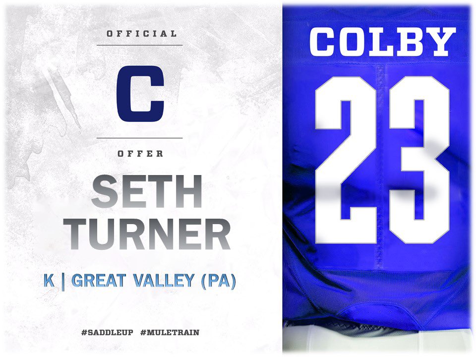 SethTurner_kick's tweet photo. After a great call with @NickSpause I’m super excited to announce that I’ve received my 3rd opportunity to continue my athletic and academic career at Colby! @Chris_Sailer @obi1_39 @ThePuntFactory https://t.co/K21tLUpptc