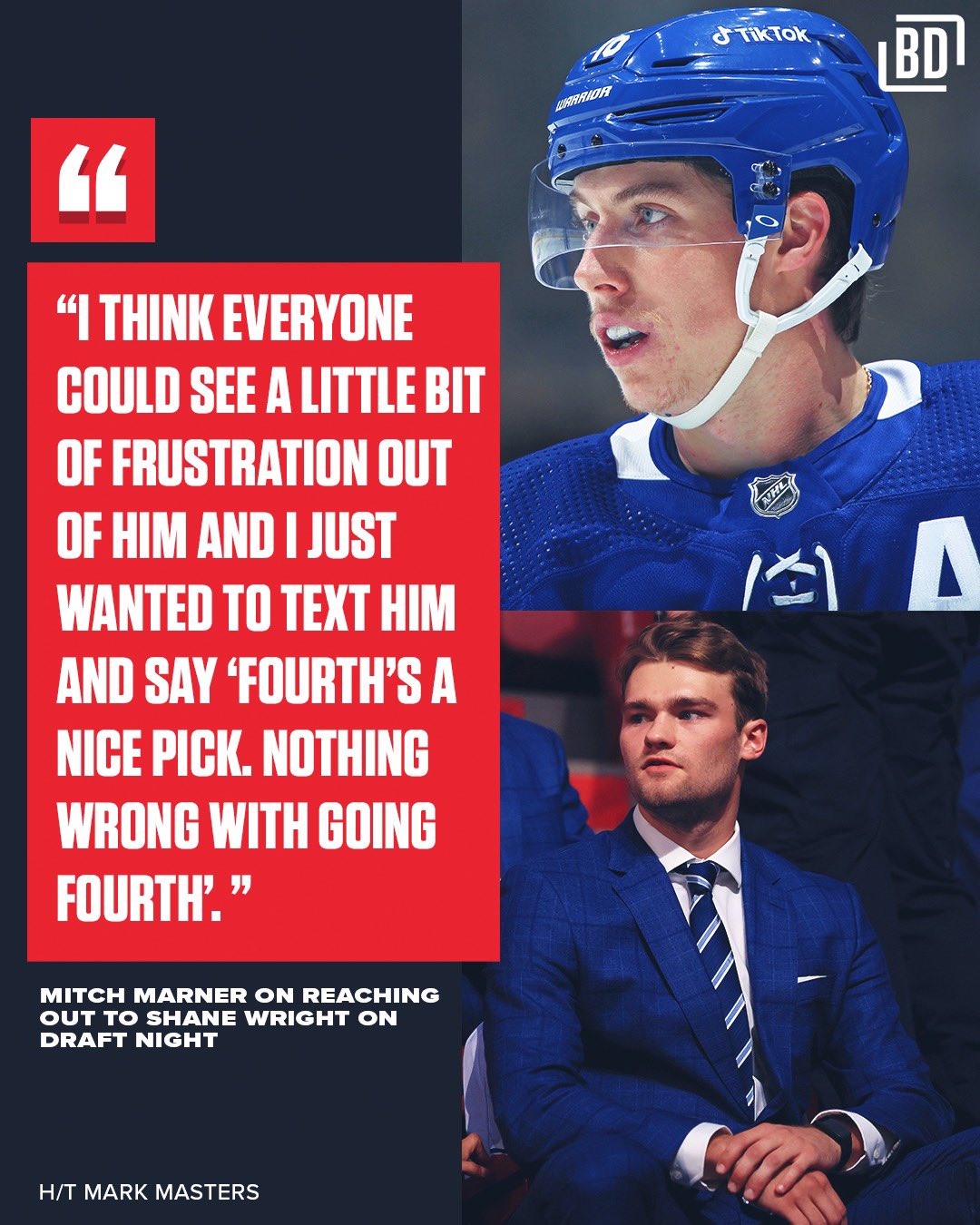 Bardown Former 4th Overall Pick Mitch Marner Reached Out To Shane Wright On Draft Night To Say The 4th Pick Isn T So Bad T Co P9yirzm7tz Twitter