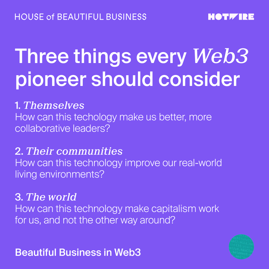 The way we see it, #Web3 can (and should) be approached on three levels: personal, communal, and systemic. In other words, when entering this space, you have to look out for yourself, your communities, and the world as a whole.