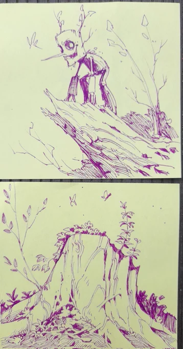 Quick post it sketches 