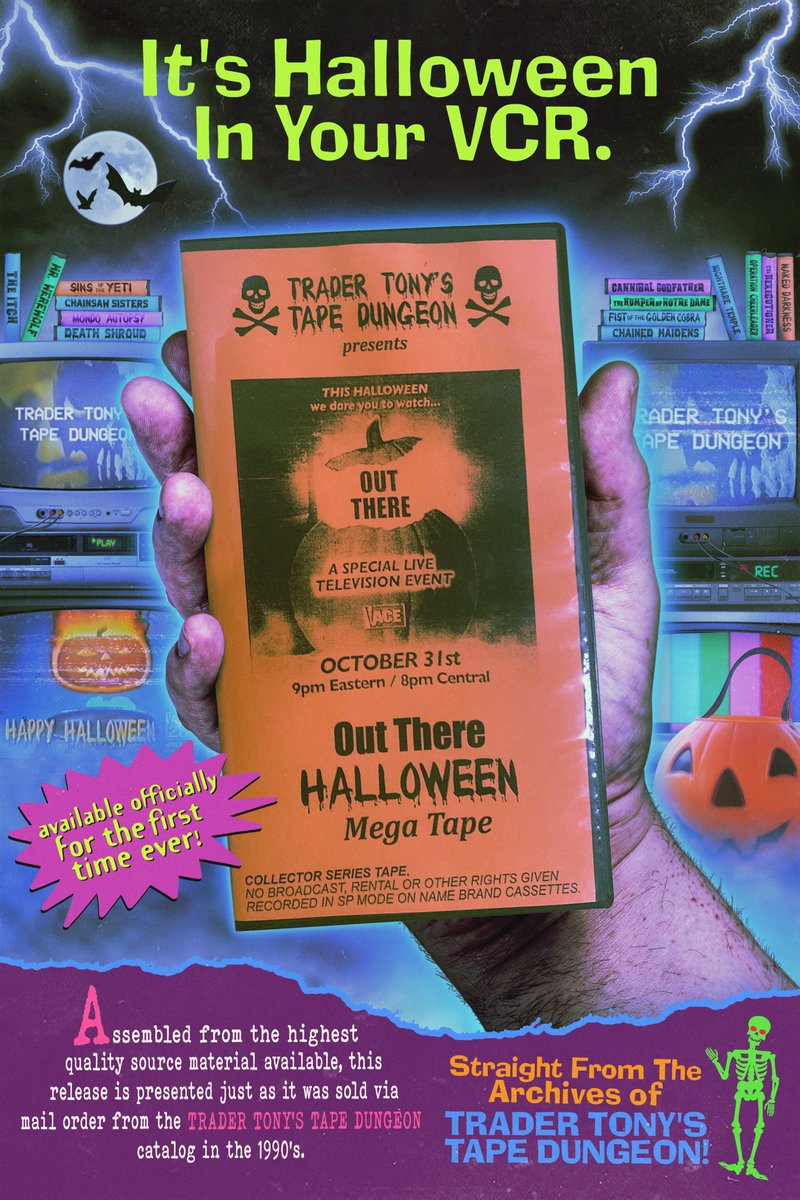 ChrisLaMartina's tweet image. Well, I guess it's time to reveal the poster art and ACTUAL TITLE of the WNUF Halloween sequel...

I present to y'all...

the OUT THERE HALLOWEEN MEGA TAPE (aka WNUF 2)... Playing @MidsummerScream this Fri and Baltimore on 8/20. 🎃🖤🎃🖤

Artwork by the one/only, Marc Schoenbach!