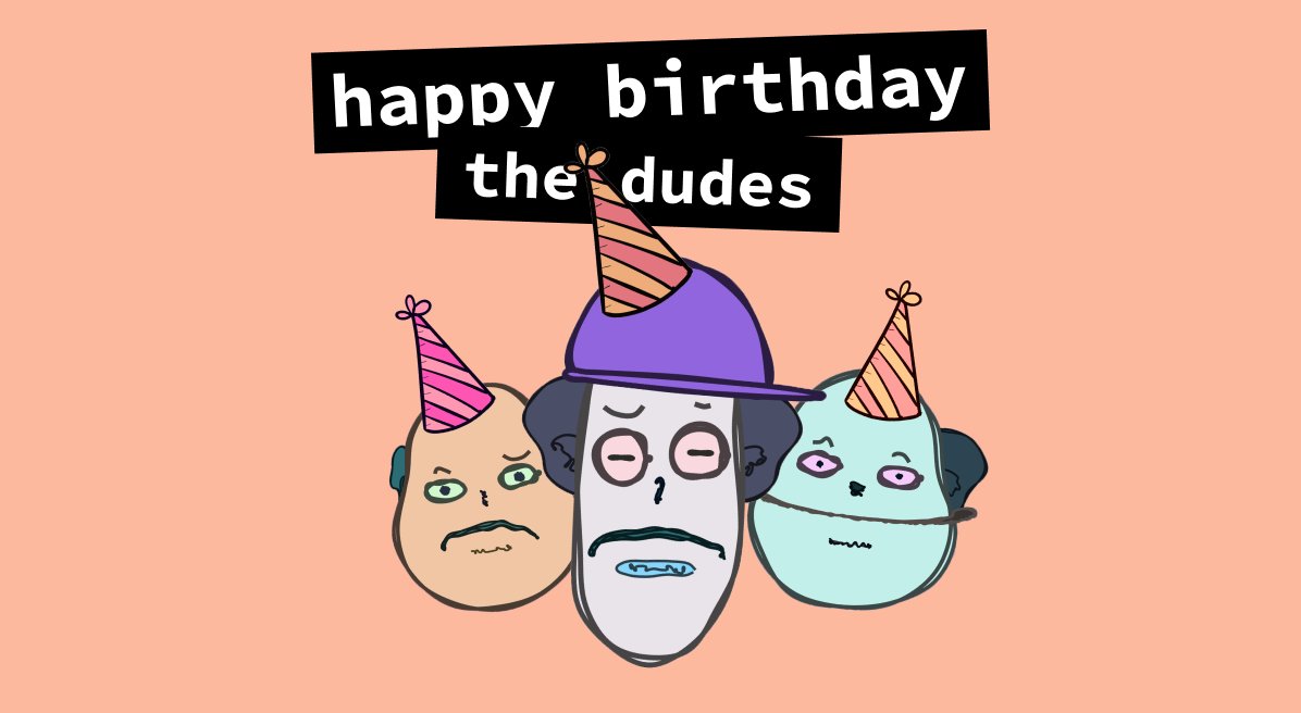 It's the dudes birthday!🎂

To celebrate it with you we give away 1 "the dudes" and 2 "the pixels inc" to 3 people!

To Enter:
1⃣ RT + ❤️
2⃣ Follow <a href="/thedudesnft/">the dudes</a> 
3⃣ Tag 3 Friends!
4️⃣ Fill out the google form below:
forms.gle/LNy8gaFWd5dr7r…

We'll announce the winners on July 29th!