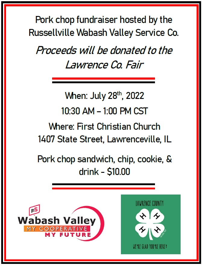 WabashValleyFS's tweet photo. Our Russellville location invites you to save the date in an effort to help fundraise for the Lawrence County Fair. We hope to see you there! https://t.co/KZC8sARRp5