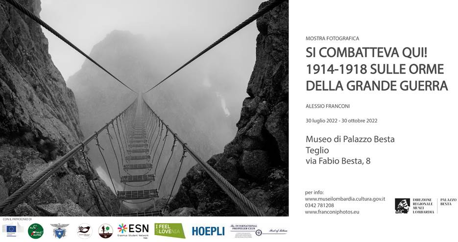 In questa torrida estate potrete trovare un pò di fresco visitando la mostra da noi patrocinata #SiCombattevaQui che inaugura nella splendida cornice di Palazzo Besta a Teglio in #Valtellina dove rimarrà fino al 30 ottobre.  La mostra è visitabile anche presso #ForteGarda a Riva
