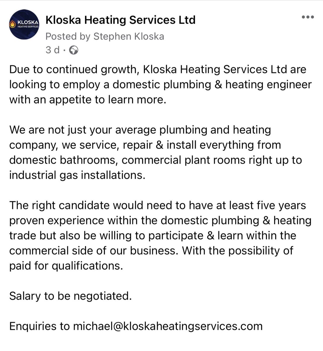 Kloska Heating Services Ltd tweet media