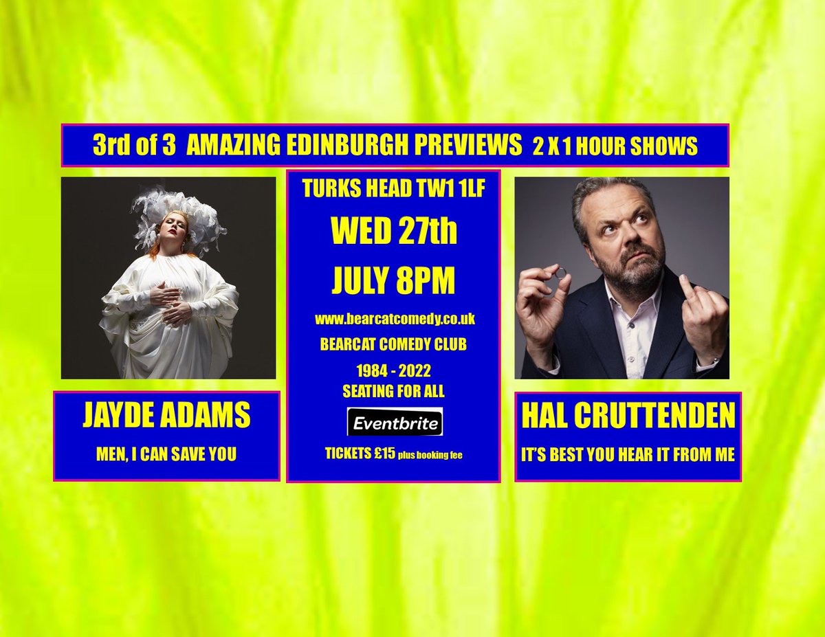 bearcatquiz's tweet image. Final show of our Edinburgh Previews @TurksHeadTW1 with

Fabulous @jaydeadams and @Halcruttenden

22 tickets remaining

Get yours: bearcatcomedy.co.uk

Thank you 🐻🐱❤️❤️