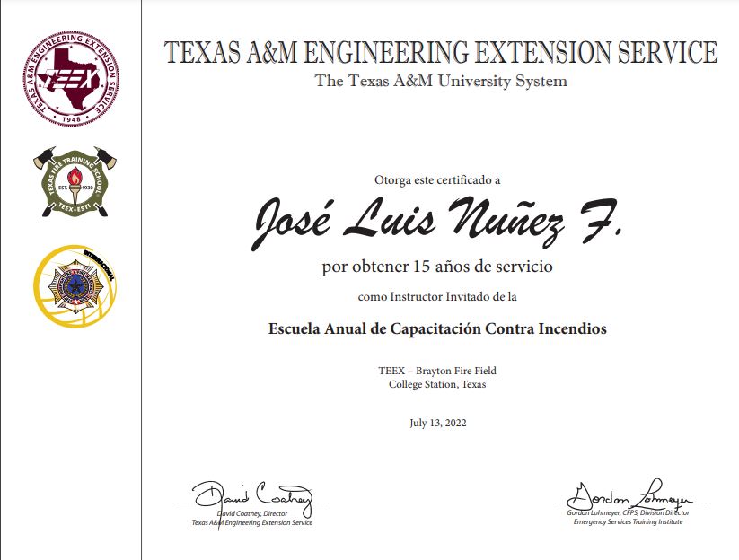 rescate_metro's tweet photo. Reconocimiento de 15 años de servicio como Instructor en la escuela en español de la Texas A & M University, USA
Felicitaciones José Luis Nuñez Coordinador General de GREMCA
#soyvoluntariogremca
@infobomberosvdc
@Pcivilcapital
#Fevesar https://t.co/qnyoJiICa4