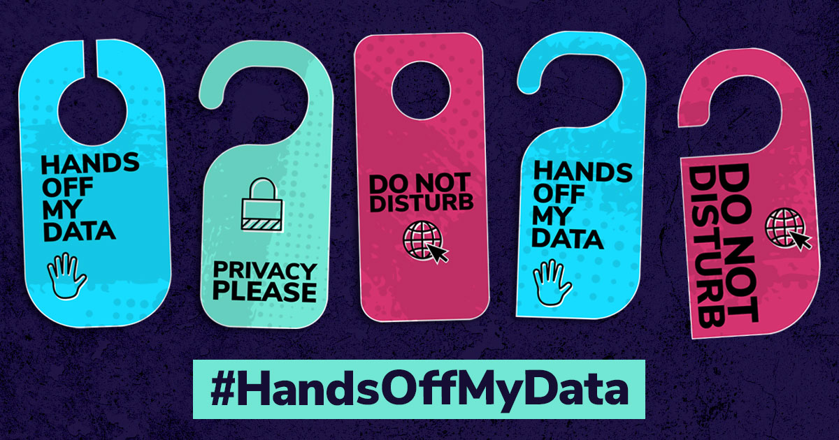 freepress's tweet photo. With so many social-media companies sabotaging our privacy rights, we are fighting back with a sustained campaign to keep #HandsOffMyData.
@freepressaction is speaking out for data-privacy solutions that work for everyone.
https://t.co/ccdqDGzY44 https://t.co/uOsxBCzbPP