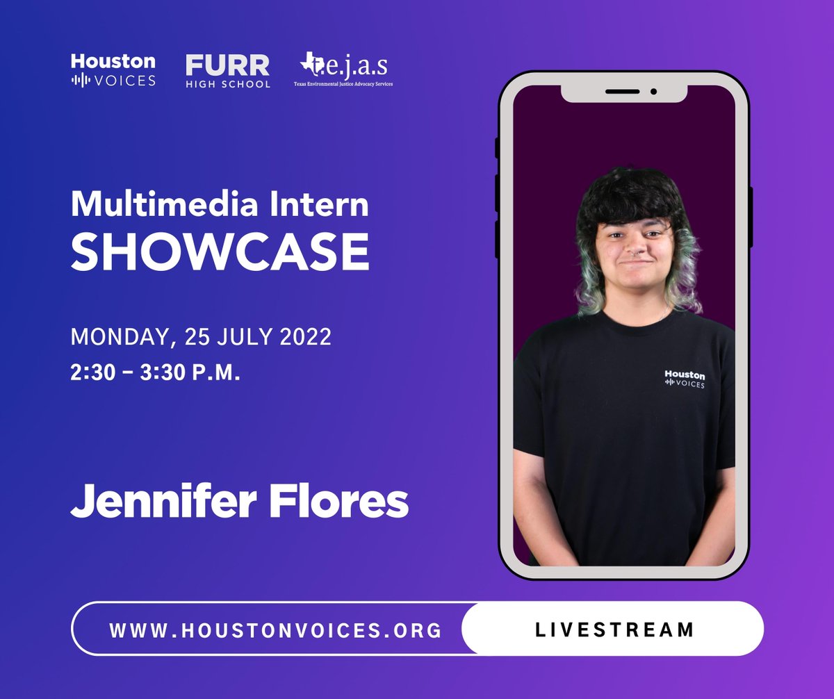 Join us again for another portfolio livestream featuring Jennifer, today July 25, 2022  from 2:30 - 3:30 pm.

Visit houstonvoices.org to view the livestream.