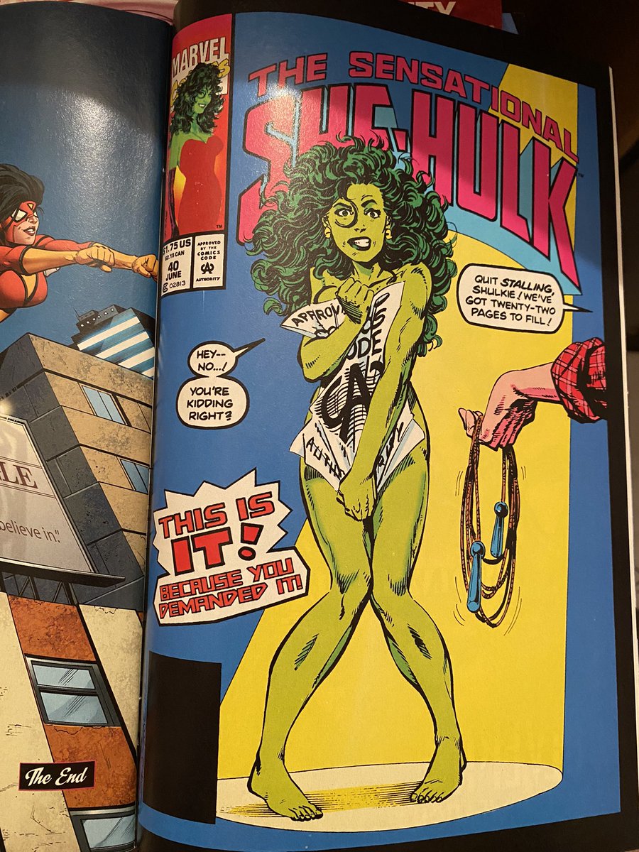 comicsmiz's tweet photo. #StillOrganizing my #comics and came across this interesting #SensantionalSheHulk one shot. It has an original story but also reprints the infamous She-Hulk #40 - the one where she skips rope...nude. https://t.co/ba3sow7sN7