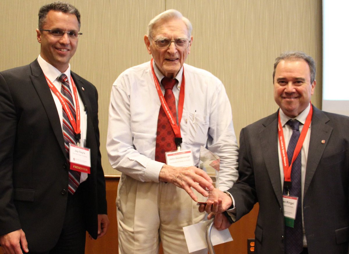 Happy 100th birthday to Nobel Laureate Prof. John B. Goodenough! We were honored to have him as our keynote speaker at 2016 OSU Materials Week, and so many of our members that are colleagues, collaborators, and friends of his continue to be inspired by him.