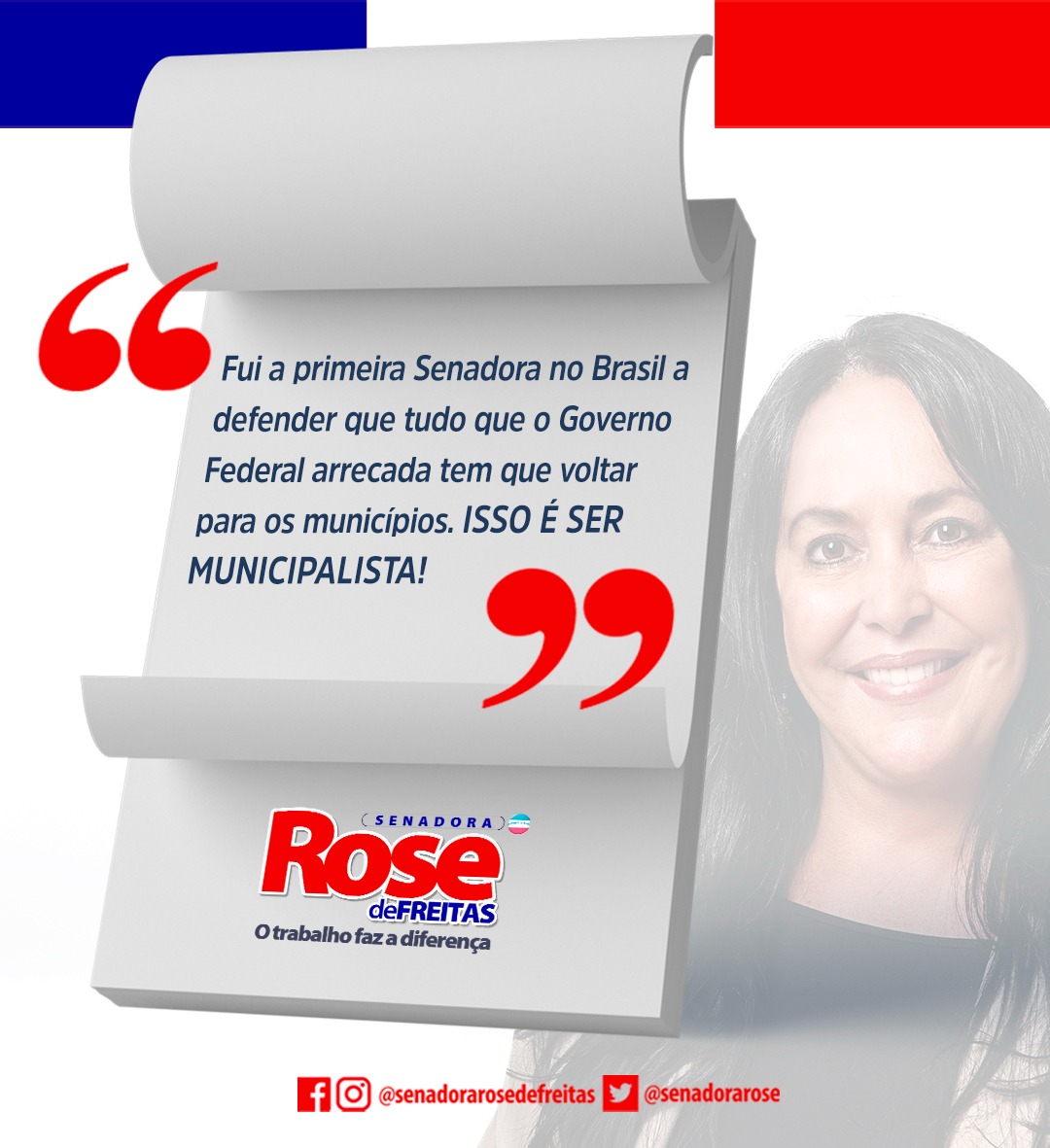 Fui a primeira Senadora no Brasil a defender que tudo que o Governo Federal arrecada tem que voltar para os municípios. Isso é ser municipalista!
#senadorarosedefreitas #ES #otrabalhofazadiferença