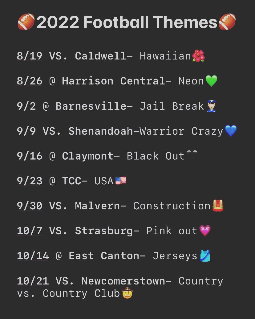 thetrailtribe2's tweet photo. Here are the themes for this years football season!!! Go warriors💙🤍 https://t.co/N0psXfRLak
