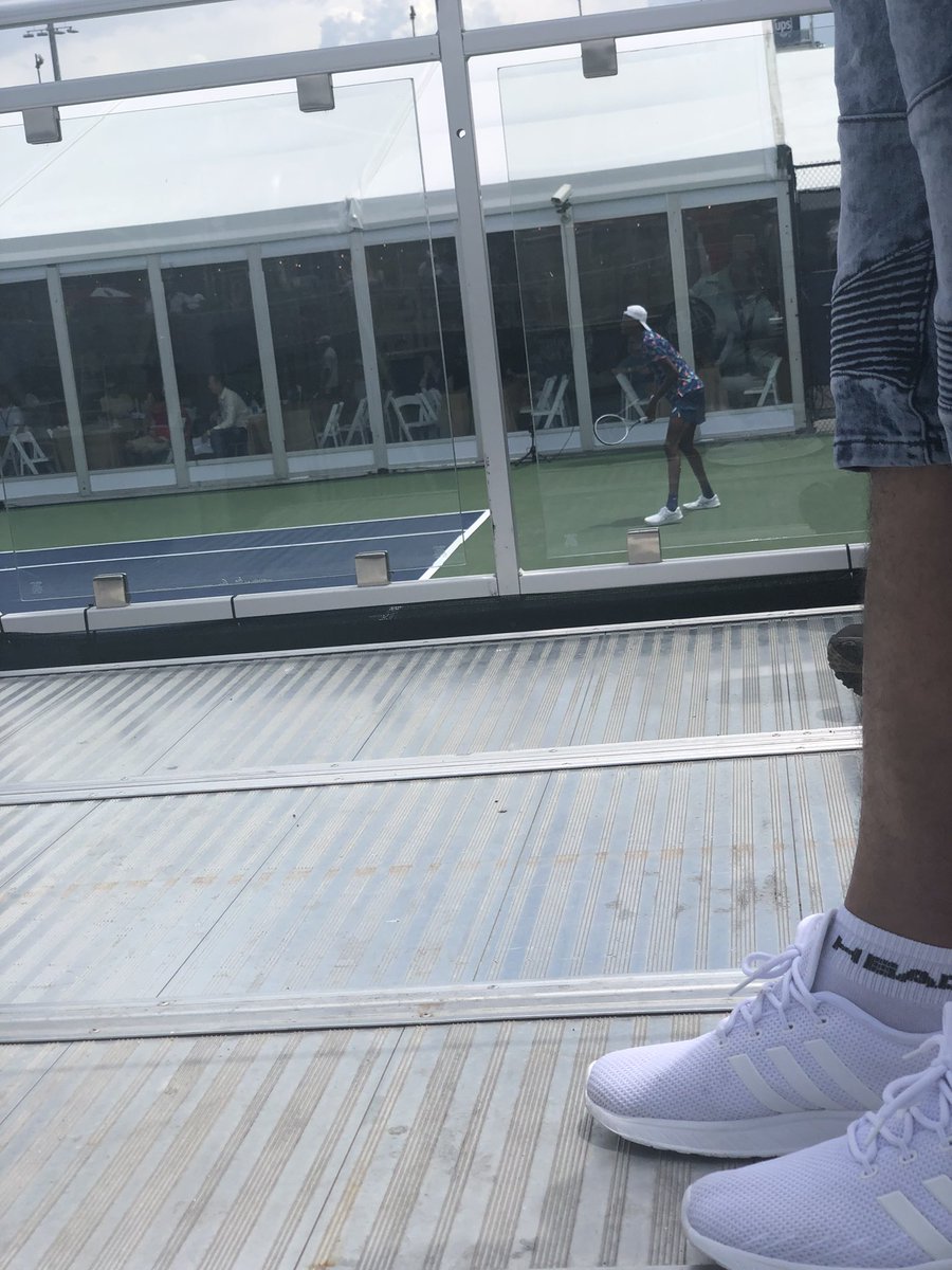 JCleopat's tweet photo. At the Atlanta Open! Tennis fun! Chris Eubanks doing his thing! https://t.co/LmAYHkW5cN