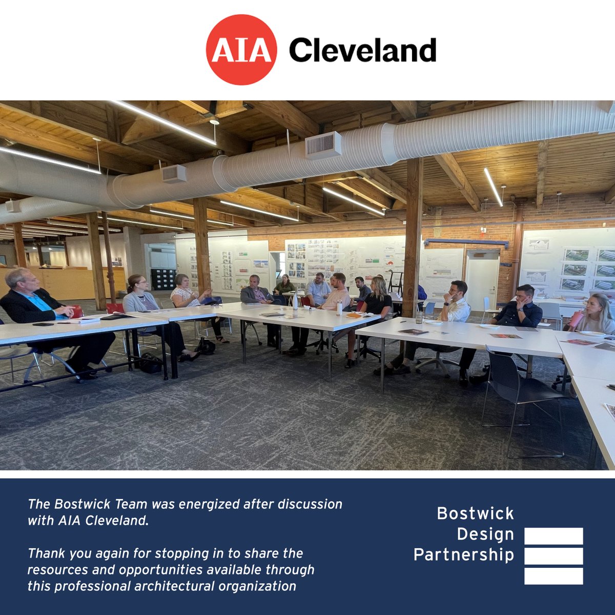Bostwick Design Partnership had a great conversation with AIA Cleveland over lunch last week. Thank you to the AIA Cleveland Team!