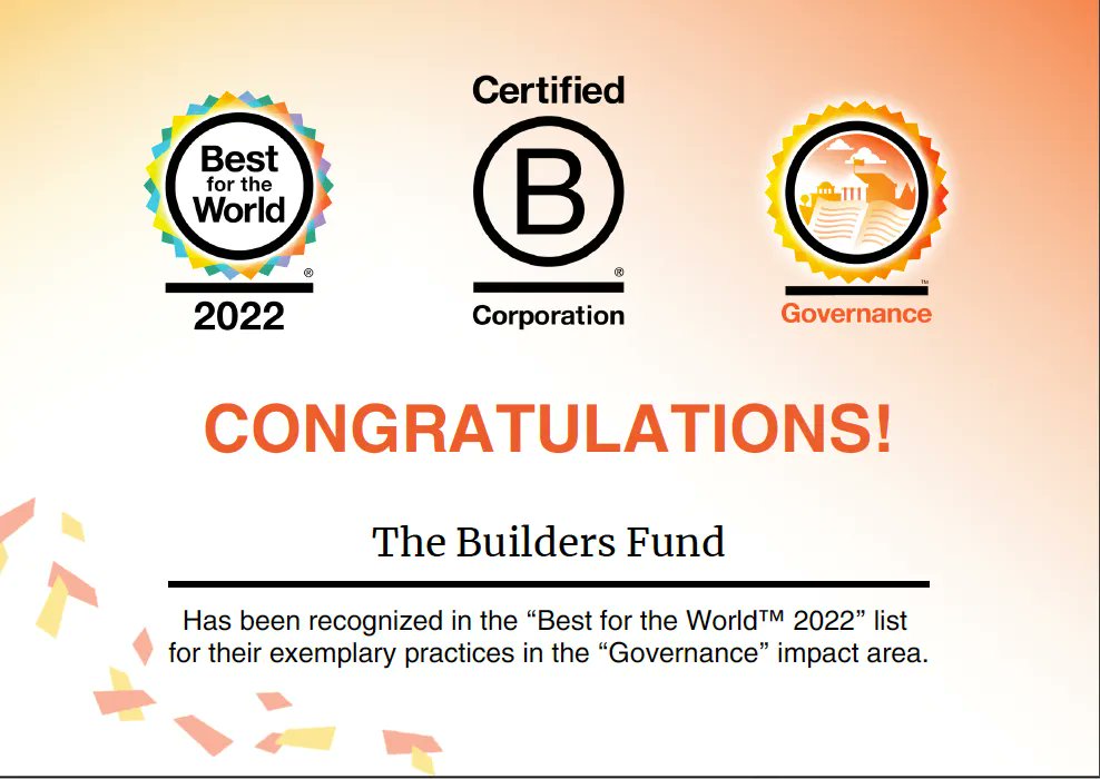 Out of 5,000 Certified B Corporations worldwide, we're among the top 5% #BCorps in the Governance impact area! We owe our success to transparency in our governance & reporting structures. We’re proud to be one of the Best For The World™ & we congratulate our fellow #BFTW2022