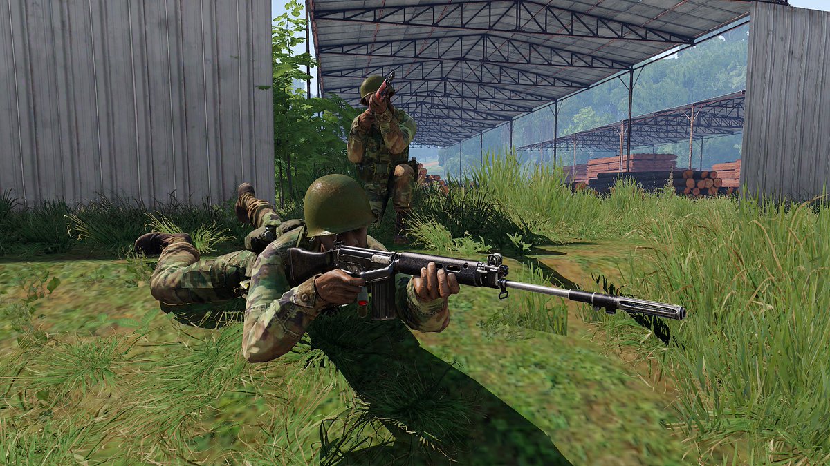 LID_Life_Gaming's tweet photo. Soldiers of Horizon Islands Defence Force guards perimeter of lumber yard.
#LIDsecuritysolutions #arma3 #armascreenshot #tanoa #혼자놀기달인 #설정놀이 https://t.co/UdG4uEImKA