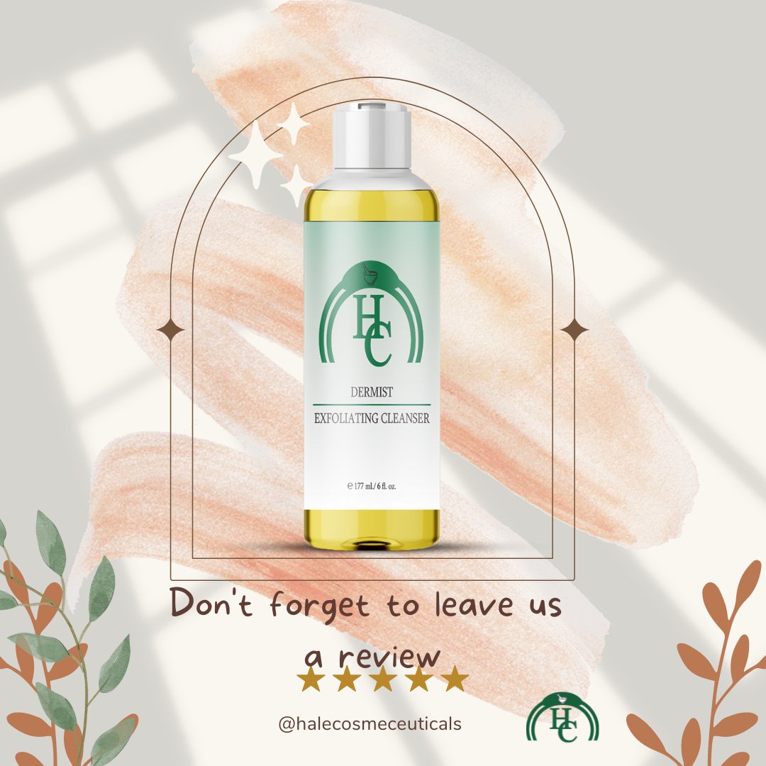 HaleSkinHealth's tweet photo. The Dermis Exfoliating Cleanser is made with specific ingredients that target the problem areas of your skin. Our pH-balanced formula will cleanse the skin by removing excess oil, bringing bacteria that cause acne to the surface and unclogging pores. https://t.co/ZKmLYmKP31