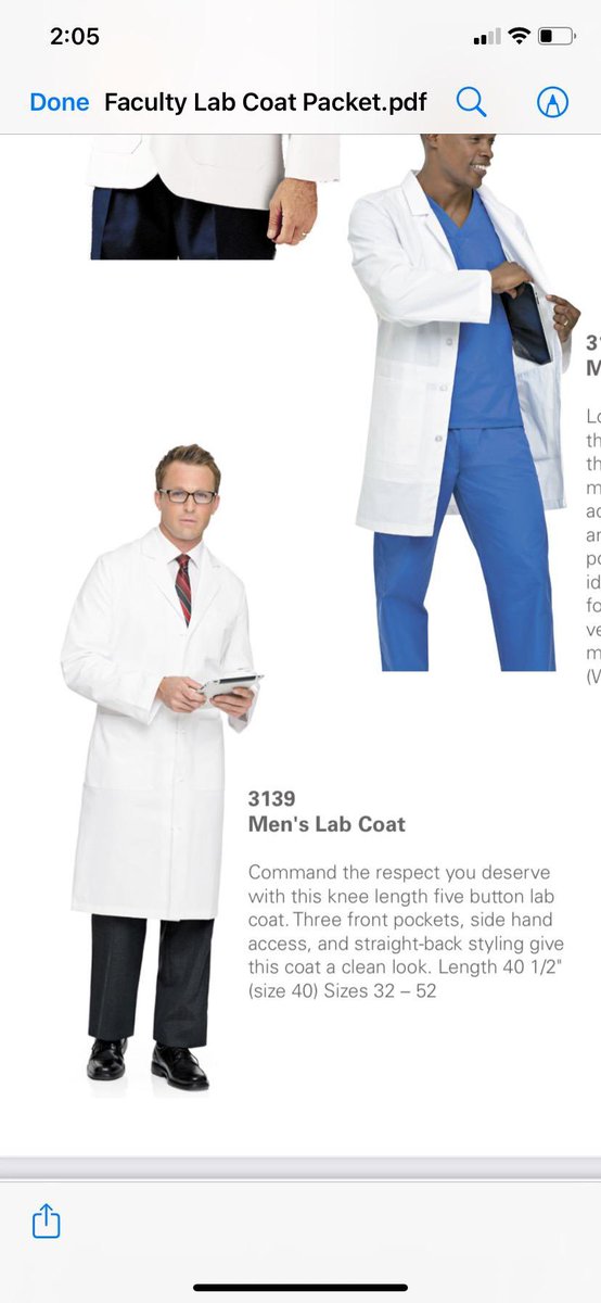 WOW. Such a brazen difference between description of mens and womens white coats. #sexism #WomenInSTEM #MedTwitter
