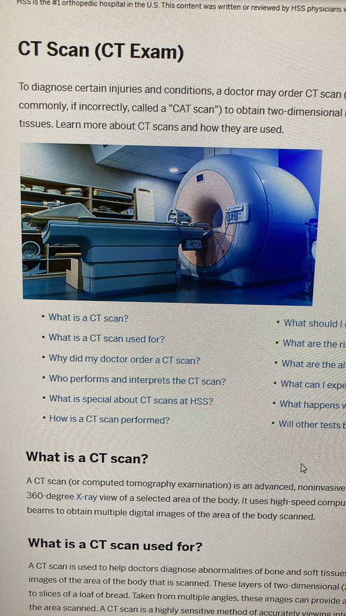 Hey @HSpecialSurgery—Love y’all but when you discuss CTs I would consider showing a pic of I dunno, a CT scanner? 🧐