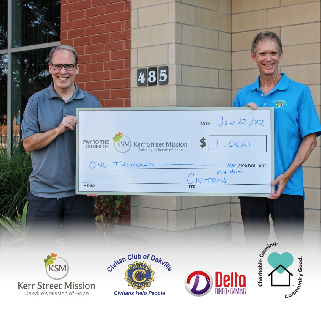 kerrstmission's tweet photo. We are so grateful for the help of The Civitan Club of Oakville, along with @deltabingoandgaming for being such a great community support to KSM. Thank you for always thinking of KSM and supporting us and the community.
.
.
#givingback #kerrstreetmission #deltabingo #civitanclub https://t.co/nsGwMQmbEK