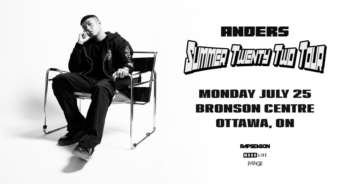 Tonight in Ottawa! 🔥 Last stop of the <a href="/andersnst/">anders</a> Summer Twenty Two Tour 🔗 Tickets: bit.ly/Anders-Ottawa / Available online &amp; at the door
Doors 7:00pm
<a href="/RoderickJPorter/">lol</a> 8:30pm
<a href="/DOMVALLIE/">DOM VALLIE</a> 9:15pm
<a href="/andersnst/">anders</a> 10:00pm
#anders #hiphop #concerts #ottawa #ottawaevents #myottawa