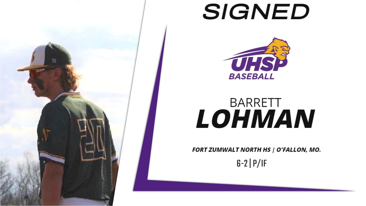 UHSPEutectics's tweet photo. UHSP Baseball welcomes Barrett Lohman of O'Fallon, Mo., for 2022-23! #EutsBaseball #UHSPAthletics #WelcomeToUHSP @UHSPBaseball @lohman_barrett
https://t.co/hdqtVUjW40 https://t.co/IzvU2DkYBH