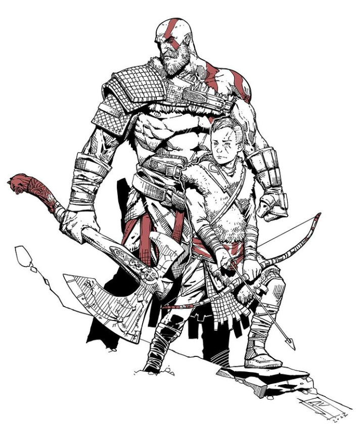 Santa Monica Studio – God of War Ragnarök on Twitter: "Father and Son. Check out this fan art by OldManLeftie! See more of their work here 👉 https://t.co/5DdoUJ63Ei https://t.co/Fs8KJqbICv" / Twitter