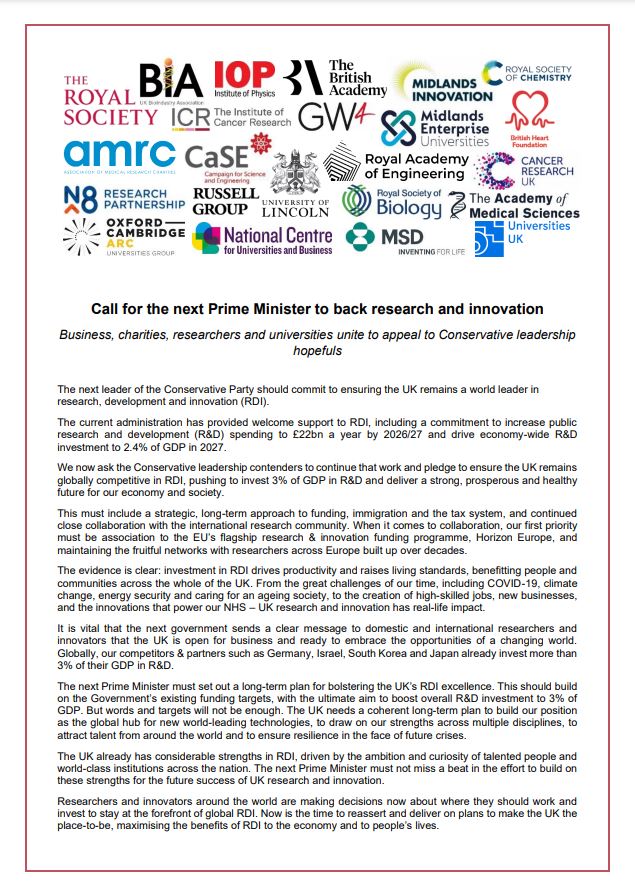 BIA_UK's tweet photo. Tonight @RishiSunak &amp; @trussliz debate the #opportunities and challenges facing the UK- but will they #BackRDI?
The next PM must ensure the UK stays a world leader in #research, #development and #innovation (RDI)🚀
Read our joint statement 👉 https://t.co/ym4OWF09VP
#BBCOurNextPM https://t.co/rt267ORSxL
