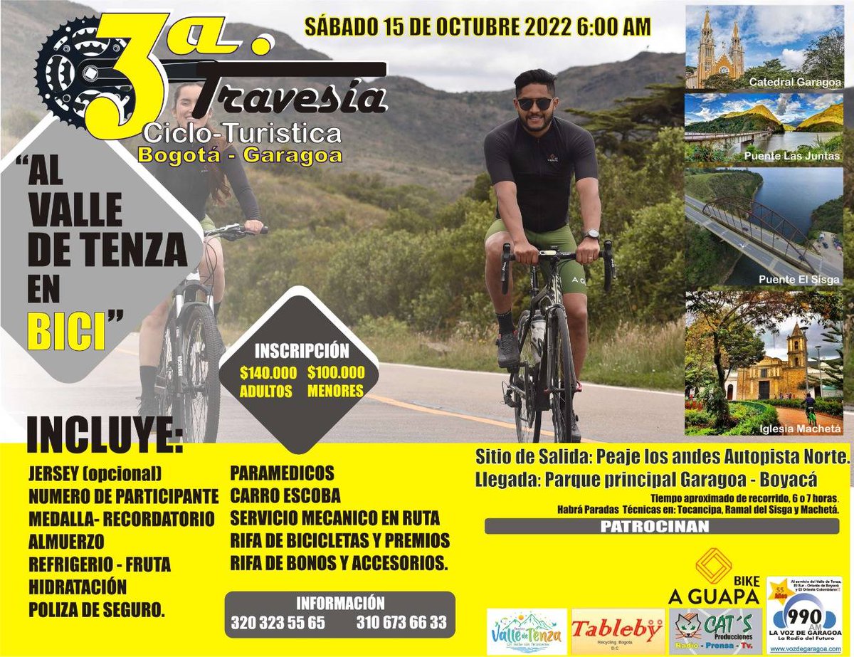 ColTuristica's tweet image. Te gusta la bicicleta, este evento es tu oportunidad para disfrutar de los paisajes de Valle de Tenza
