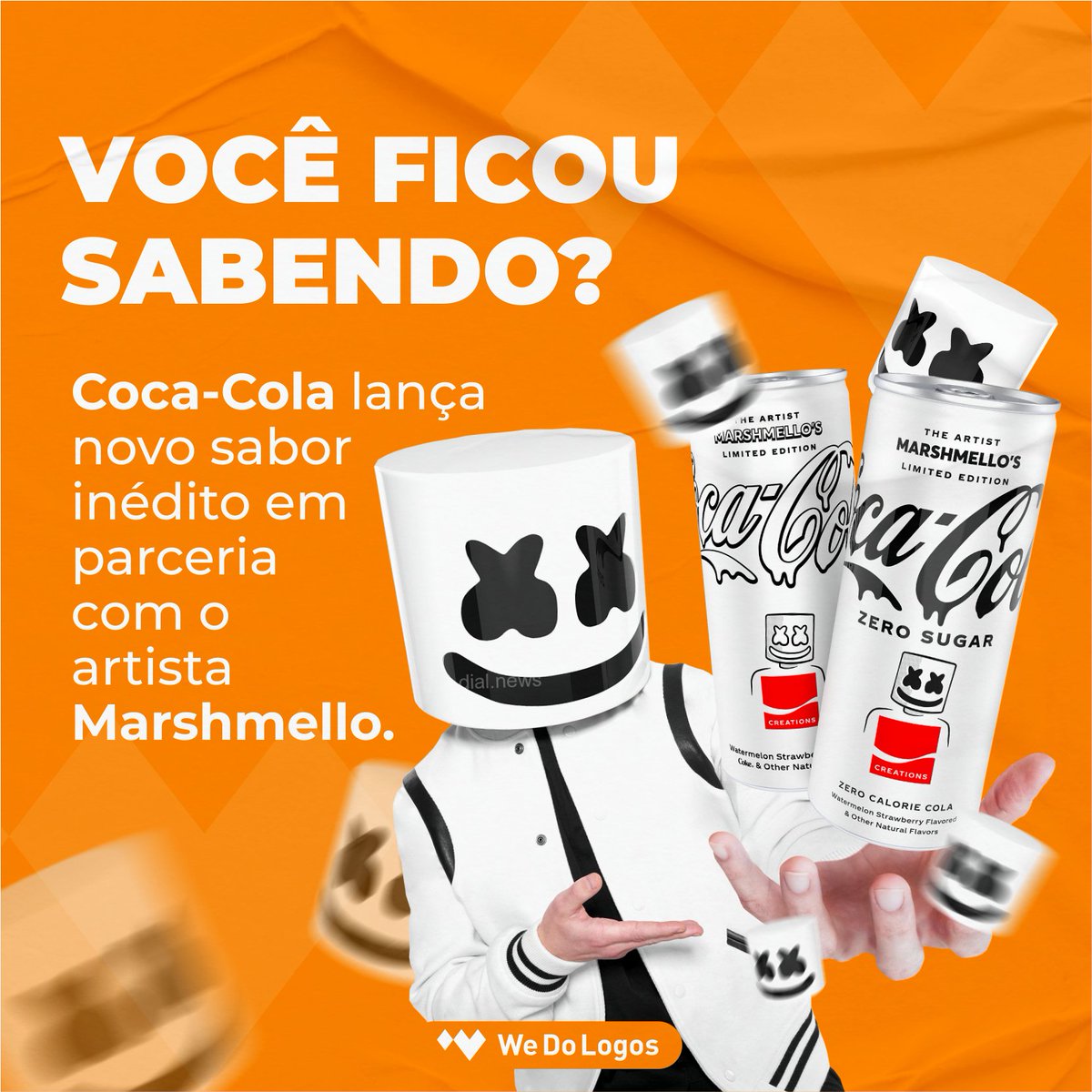 VOCÊ FICOU SABENDO?

A Coca-Cola lançou o terceiro sabor da linha Creations, a bebida é uma mistura de morango, melancia e o sabor original da Coca-Cola.
Essa é a primeira bebida da marca em criação com um artista e, a Coca-Cola Marshmello