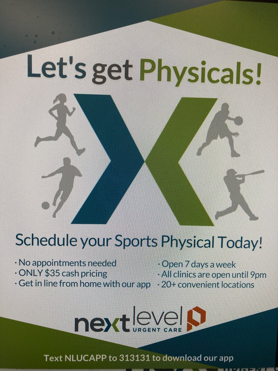 More opportunities to get your PHYSICALS !!