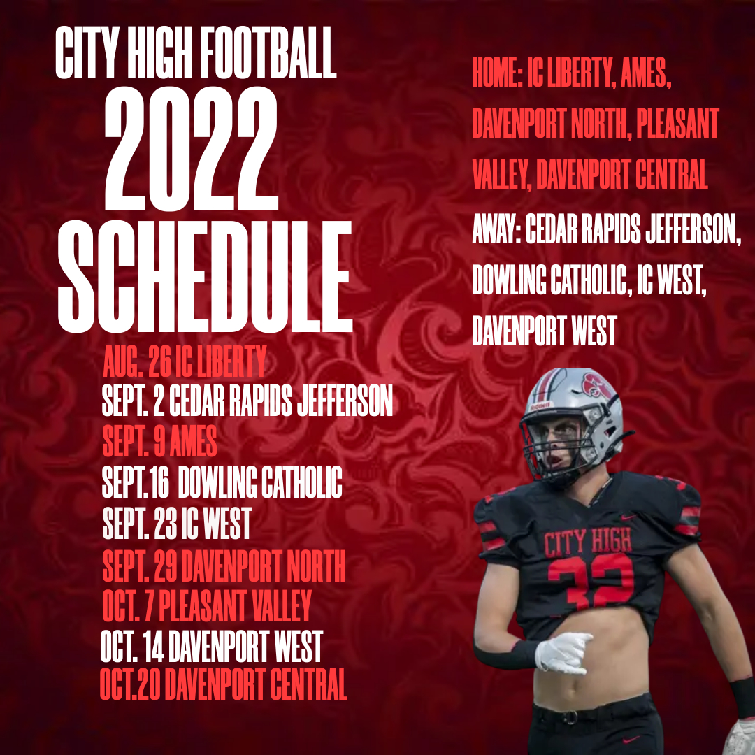 Eastern Iowa Barstool on Twitter "City High Football 2022 Schedule