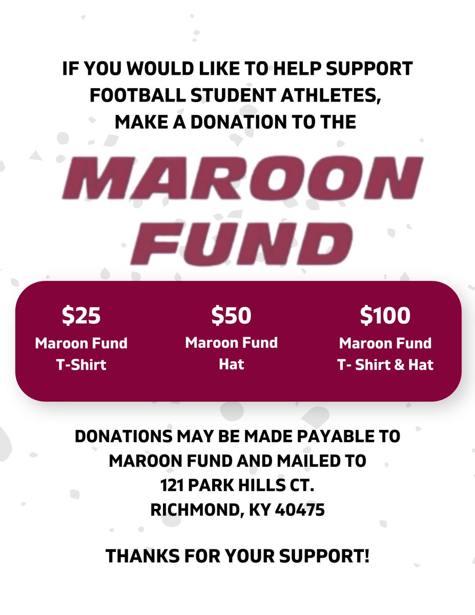 ZMHSports1's tweet photo. Help support EKU Student Athletes! Check out below what giving to the Maroon Fund can do for you! Thanks for your support and Go Colonels! https://t.co/FsJagNWAiJ