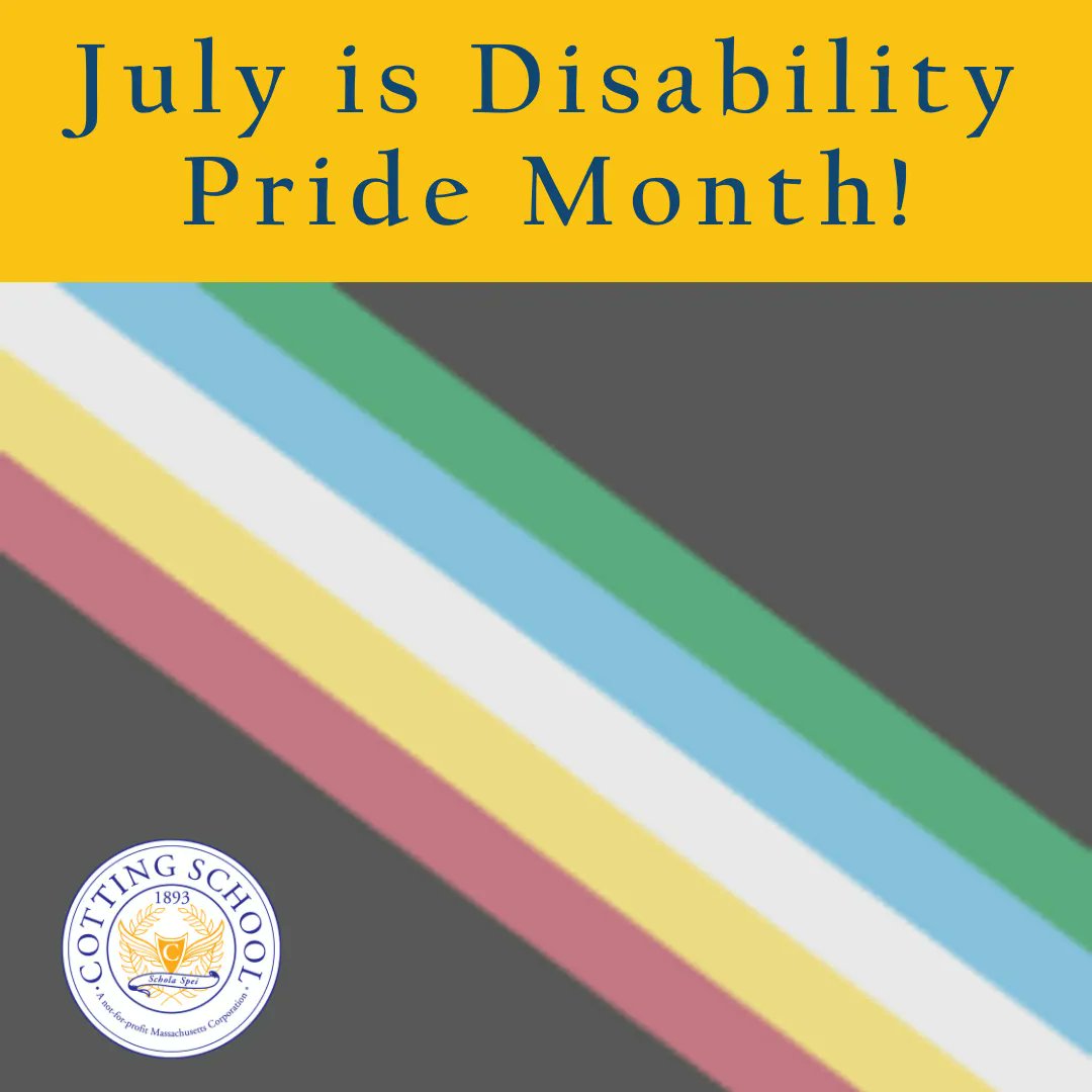 CottingSchool's tweet photo. It's #DisabilityPrideMonth, &amp; while we're always celebrating #DisabilityPride, we love spreading awareness! "Pride" defined by Merriam-Webster is "a reasonable or justifiable self-respect". It's more than reasonably justifiable to be proud of our students &amp; for them to be proud! https://t.co/wwJNbXNE6r