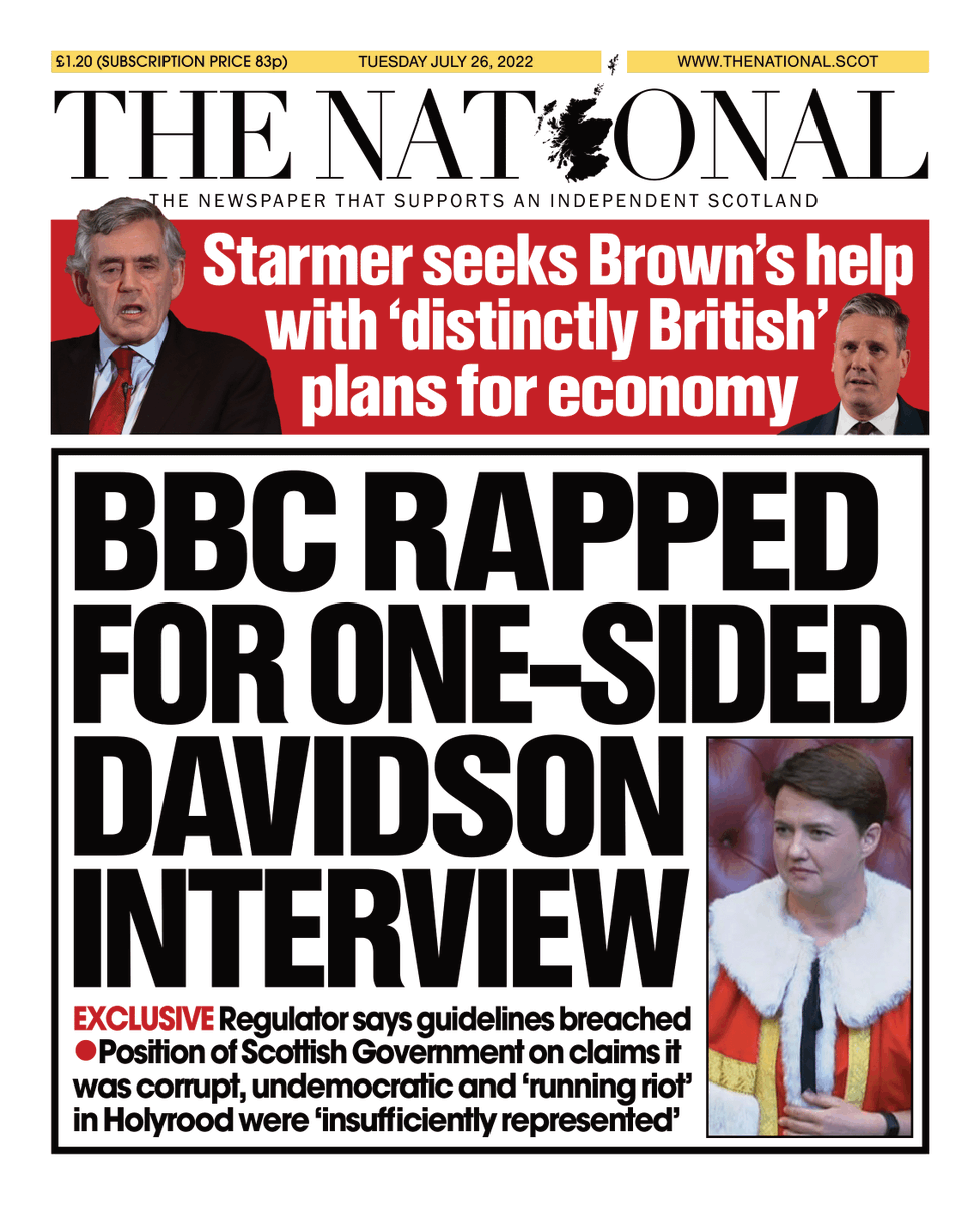 FreeThinker2030's tweet photo. @BBCScotPolitics @BBCScotlandNews @BBCPolitics "BBC rapped for one-sided Davidson interview" 

It's time the #BBC sincerely apologised to the people of #Scotland &amp; our Scots Government.

 https://t.co/JMnXA9qIlW #BBCPapers #TomorrowsPapersToday #bbcgms #bbcbreakfast #Scots #SCRM #YesScots #SNP #Tories #RuthDavidson #BBC #ITV