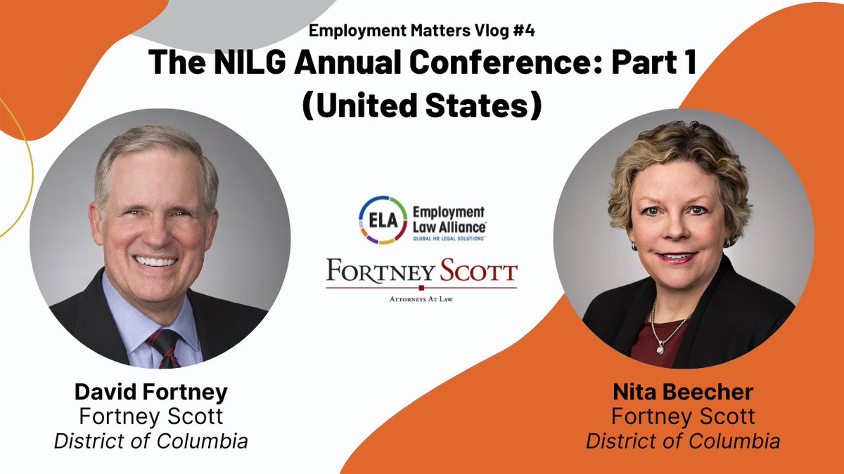 elaglobal's tweet photo. Our newest vlog is out! David Fortney & Nita Beecher from @fortneyscott are here to discuss the #NILG Annual Conference.
Click here to view: https://t.co/9A5GT4hiv4
Subscribe to our YouTube channel for instant notifications. https://t.co/r2UCnHDR6F
#employmentlaw #ELA https://t.co/o6nY1bl95y