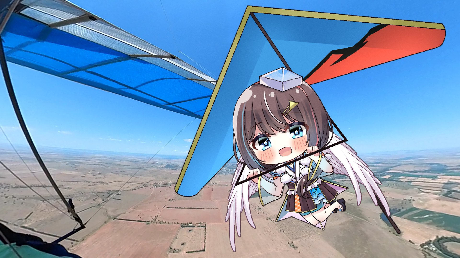 羽澄ほかぜ 空飛ぶvtuber 夏のvtuberアピール大会 夏といえばお盆やすみ 1日だけでもぜひ１度 ハンググライダーかパラグライダー体験に 空中をふわっと浮く感覚はすごく感動するよ 趣味として始めると1000m上空とかも飛べて2時間以上飛べるよ