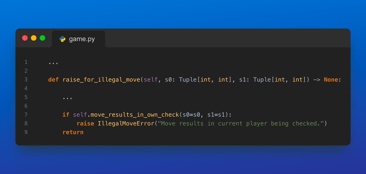 Al___Chemist's tweet image. We also add the corresponding #function_call to our `raise_for_illegal_move` method: