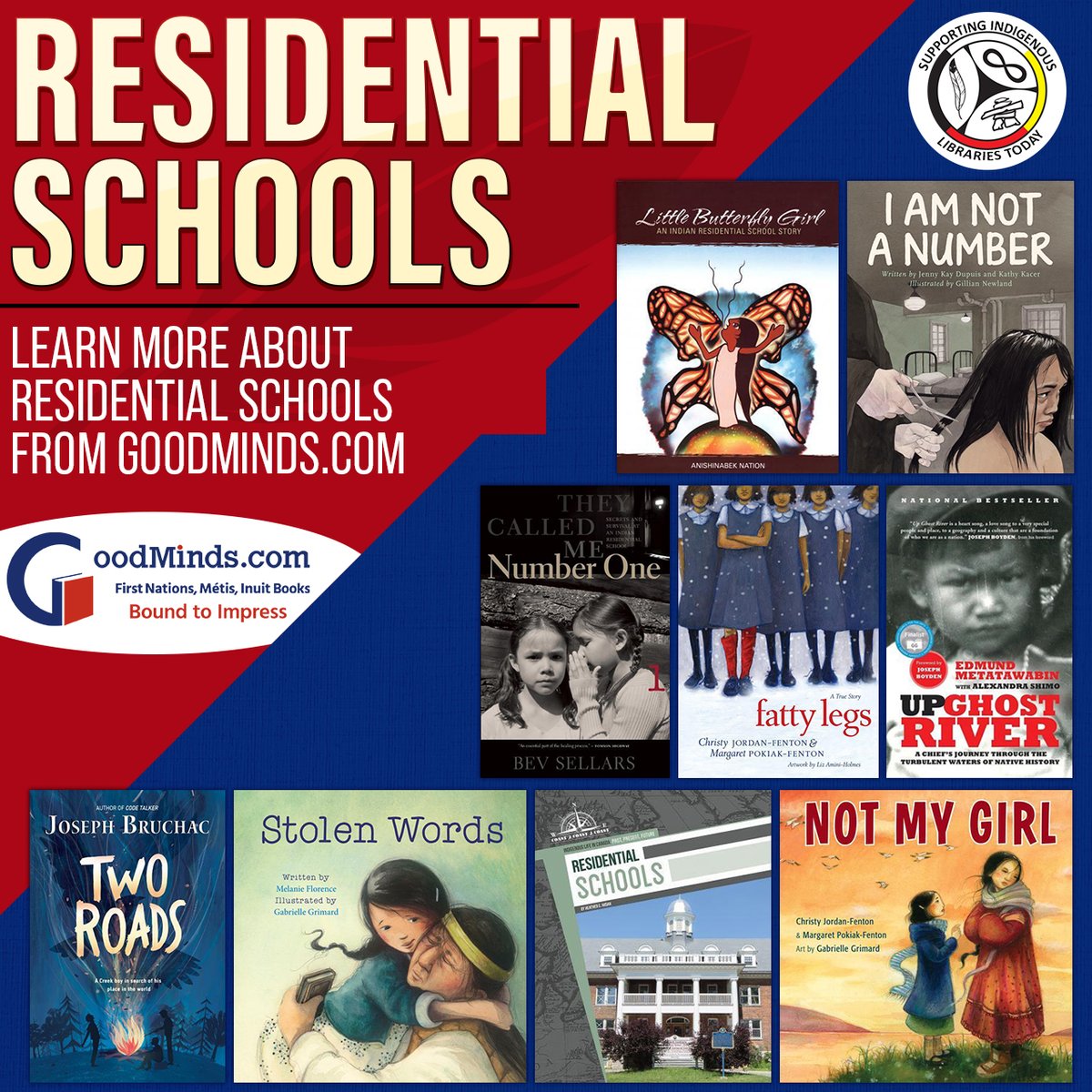 GoodMindsBooks's tweet image. Learn more about #ResidentialSchools from GoodMinds.com #IndigenousBooks.
For a collection featuring over 250 resources for all ages, (English, Dual Language, French), please visit our online catalogue.
@GoodMindsBooks: ➡️ goodminds.com/collections/re…