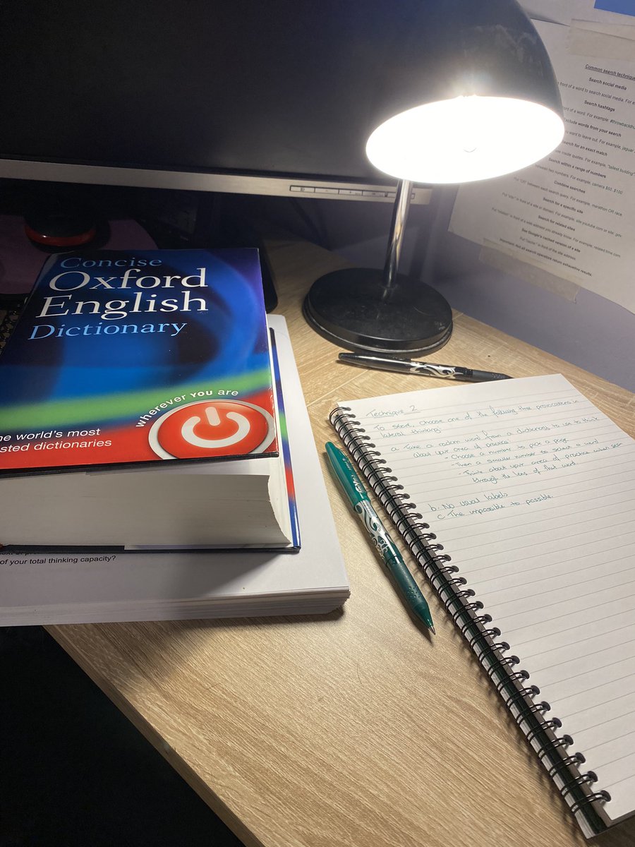 SamOUStudies's tweet image. Unexpectedly learning about lateral thinking and the tasks including a lot of creativity. First up was meditation and story telling.

Next up selecting a random word from the dictionary to look at the situation looking through that word